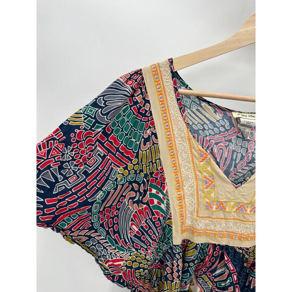 Flying Tomato Dress Women MEDIUM Multi-Color Printed Short Sleeve Tunic Mini - Picture 4 of 8